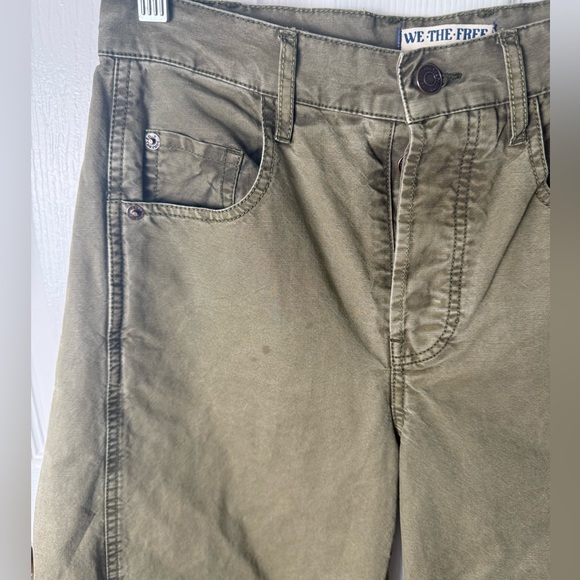 Free People Good Luck Barrel Leg Pants in Olive Green 24 - Picture 4 of 9